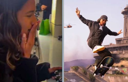Rayssa Leal joga com sua personagem em Tony Hawk’s Pro Skater 3+4